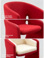 Fauteuil en mousse moulée, design moderne, pieds en bois, revêtement en velours, chaise de salle à manger pour la maison, l'hôtel, l'extérieur, luxe