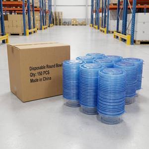 Bols en plastique noir jetables de qualité supérieure, rigides, résistants à la chaleur, adaptés au micro-ondes, fournisseur chinois, vente en gros - Product Image 4