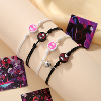 Marvel Woven Charm Bracelet Ajustable Avengers Pareja Magnético Spider-Man Unisex para Hombres y Mujeres