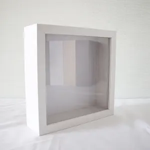 Molduras de caixa de sombra profundas de 2 polegadas com vidro real LED 12 por 12 molduras de caixa de sombra branca de fábrica por atacado de amostra grátis