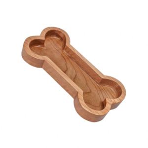 Plateau de service en bois personnalisé en forme d'os pour collations, bonbons, chocolat, aliments, plateau en bambou - Product Image 2