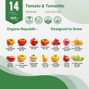 Organo Republic 14 Rare Tomate F1 Hybrid Kit 800 + <span class=keywords><strong>Rouge</strong></span> Extérieur Jardinage Variétés pour Maison Pépinière <span class=keywords><strong>Pot</strong></span> de Fleur - Product Image 2