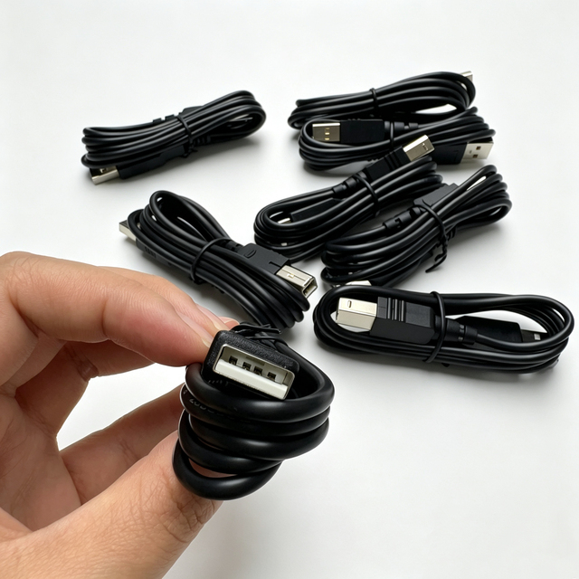 USB 2.0 Type a to B Male Printer Cable 1M UL2725 26AWG 30AWG Black Date Transfer Cord for Scanner Hard Drive Device