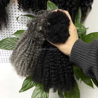 Extensions de cheveux humains KAMA Salt and Pepper, bouclées, afro, crépues, en vrac, pour tresses et torsades au crochet, pour personnes de couleur grise