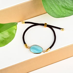 สร้อยข้อมืออเมทิสต์ทรงรีคริสตัลธรรมชาติขัดเงาปรับความยาวได้ - Product Image 5