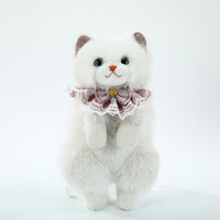 Sac à dos chat adorable en peluche, double épaulette, fausse fourrure, pour cadeaux de filles