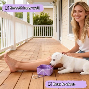 Ciotola Pieghevole in Silicone per Animali Domestici, Portatile per Viaggi e Attività all'Aperto, Contenitore Quadrato per Acqua e Cibo per Cani - Product Image 2
