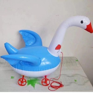 <b>Inflatable</b> <b>Swan</b> Pull String Toy 55x36cm With Wheels For Children Push Pull Toy - Product Image 2