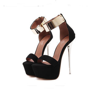 Sandalias de Tacón de Aguja con Correa en el Tobillo, Tacón Ultra Alto de 16 cm, Zapatos de Plataforma Negros y Borgoña, con Cristales para Aumentar la Altura, Ideales para Discotecas - Product Image 5