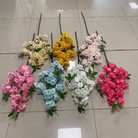 LO-1626 Branche de cerisier artificielle multicolore à 4 branches, 97 cm, fleur en soie pour décoration de mariage, plafond, maison, vase, table