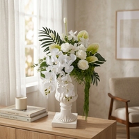 Susunan Bunga Calla Lily Hydrangea Anggrek yang Disesuaikan, Elegan, dan Anggun, Centerpiece Bola Bunga Hijau Putih untuk Dekorasi Pernikahan