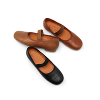 Chaussures plates Mary Jane pour femmes, dessus en peau de mouton, semelle en caoutchouc, légères et confortables, vente en gros