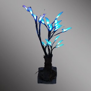 Lumière décorative en forme de feuille cyan avec résine époxy PVC, LED, étanche IP65 et à intensité variable pour la décoration extérieure de jardins, parcs et paysages - Product Image 1