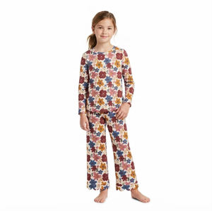Conjunto de 2 Piezas para Niñas, Ecológico, con Estampado Floral, Top sin Mangas y Pantalones de Yoga - Product Image 2
