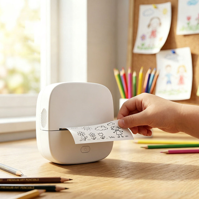 Portable 2-Inch 58mm Mini Thermal Pocket Label Printer Wireless Inkless Sticker Maker for Mobile with Thermal Paper
