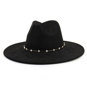 Chapeaux Fedora en daim décontractés à large bord pour femmes et hommes, 100% polyester, vierges, pour <span class=keywords><strong>les</strong></span> fêtes en plein air, l'église, <span class=keywords><strong>les</strong></span> chapeaux Panama - Product Image 2