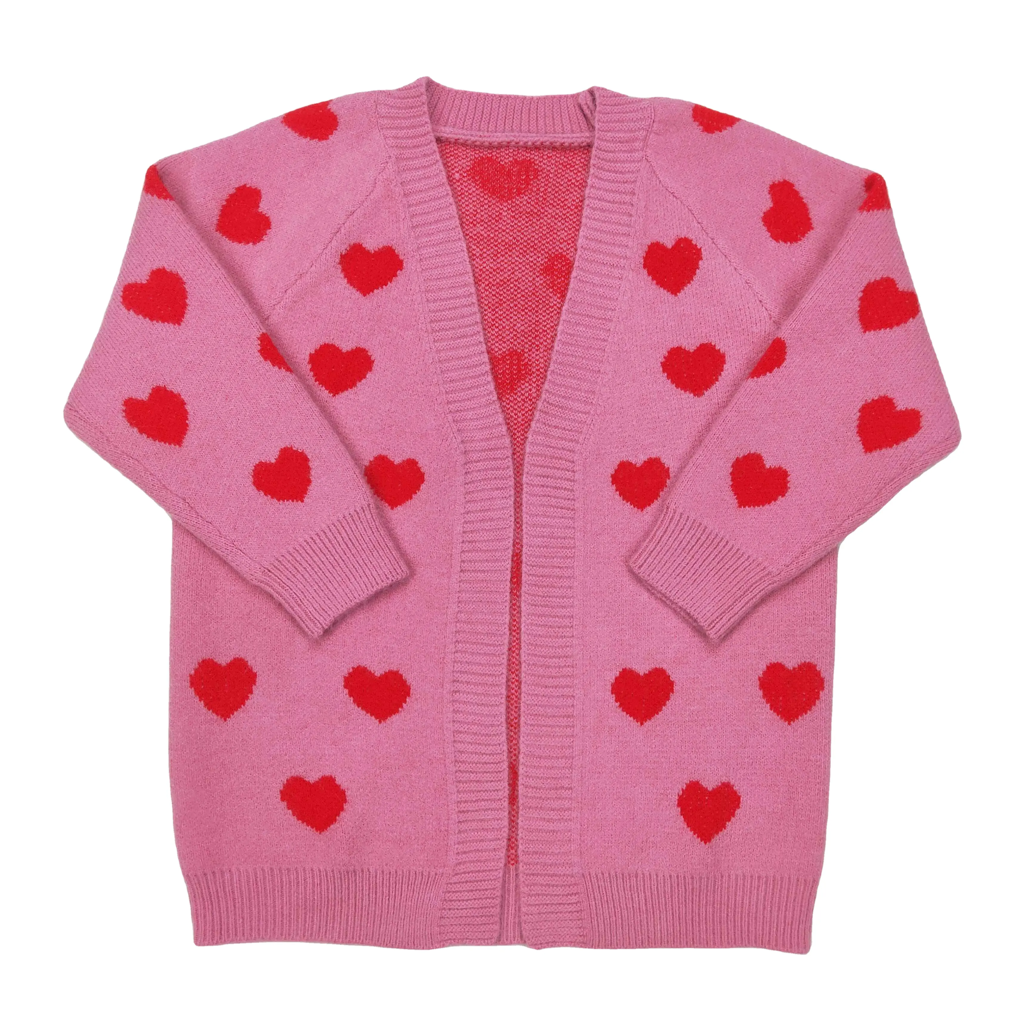 RTS NO MOQ ropa de bebé niña corazón suéter chaqueta niño día de San Valentín abrigo niños día de San Valentín ropa