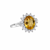 Bague de fiançailles et de mariage classique en argent sterling 925 plaqué rhodium avec zircon jaune, bijou vintage en forme de goutte d'eau pour femme