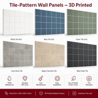 Panel de Pared SPC de Impresión 3D de Instalación Rápida, 35% de Ahorro en Costos para Diseño de Interiores de Tiendas Minoristas, Efecto Azulejo, EE. UU. FR