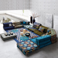 Canapé Mahjong coloré de style arabe moderne Combinaison de blocs de tofu pour villa, salon, hôtel, chambre à coucher, salle à manger Canapé design