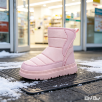 Bottes de neige pour enfants en gros, plusieurs tailles, noires, roses, violettes, doublées de fourrure, imperméables, antidérapantes, pour l'hiver froid