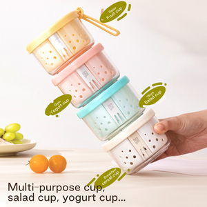 Juego de Recipientes para Ensalada de Plástico Ecológico ANYA, Tapa Hermética con Cierre Flip-Lock, Gran Capacidad para <span class=keywords><strong>Desayuno</strong></span>, Avena, Yogur, Fruta - Product Image 5