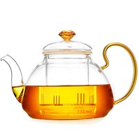 Nouvelle théière en verre borosilicaté résistant à la chaleur à la mode