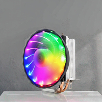 Refroidisseur de processeur Speedy X200 RGB 90 mm à roulement fluide 17 dB(A) avec 2 caloducs en cuivre, dissipateur thermique pour Intel LGA 775/115X/1200/1366 3 broches 12 V pour boîtier PC