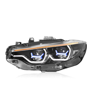 Gruppo Fari a LED per <span class=keywords><strong>BMW</strong></span> <span class=keywords><strong>Serie</strong></span> <span class=keywords><strong>4</strong></span> F32 2013-2020, Stile M4 con Anello <span class=keywords><strong>Blu</strong></span>, DRL Bicolore, Proiettore Plug and Play - Product Image 2