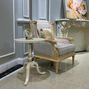 Sedia per il tempo libero Royalty sedia <span class=keywords><strong>da</strong></span> Hall imbottita <span class=keywords><strong>in</strong></span> <span class=keywords><strong>legno</strong></span> di betulla di lusso di fascia alta Set sedia per il tempo libero - Product Image 3
