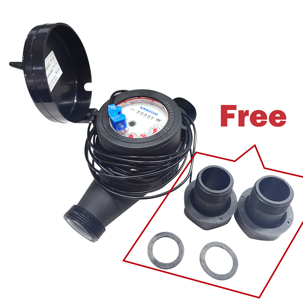 pulse digital water meter dn15-dn20-dn50mm plastic price with free rubber ring on sale