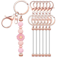 Kit en gros de porte-clés perlables haut de gamme, bande de porte-clés vierge mignonne pour la création de porte-clés de luxe, fournitures rapides