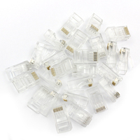 Connecteur RJ45 traversant plaqué or 50U Cat6 Cat5e, prise Ethernet Gigabit 1000 Mbps, conception EZ, modulaire à sertir pour réseau