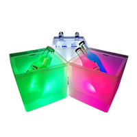 Seau à glace LED de grande capacité, seau à glace Transparent en plastique acrylique avec Logo personnalisé