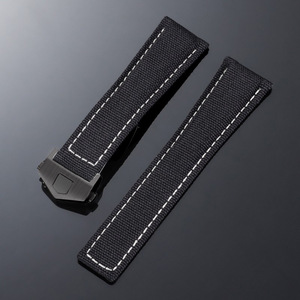 Correa de Reloj de Nailon y Cuero de 20mm 22mm, Correa de Lona de Liberación Rápida, Correa de Repuesto Duradera y Transpirable para Reloj Deportivo - Product Image 6