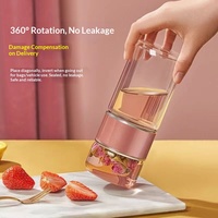 Tasse à thé en verre double paroi avec filtre de séparation thé et eau, résistante aux hautes températures, luxe léger, portable, unisexe, pour les voyages