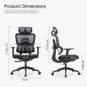 أفضل كرسي مكتب مريح واقتصادي، كرسي مكتب شبكي دوار مريح بظهر كامل يمكن تعديل ارتفاعه - Product Image 6