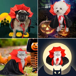 Cane gatto vampiro mantello per animali domestici cappa di Halloween per piccoli cani medi cucciolo di gatti