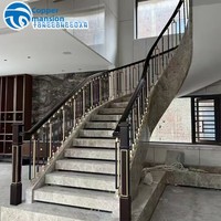 Nouvelles rampes d'escalier pour maison individuelle, style luxe léger, petites colonnes, villa duplex, décoratives, montées au sol, style européen