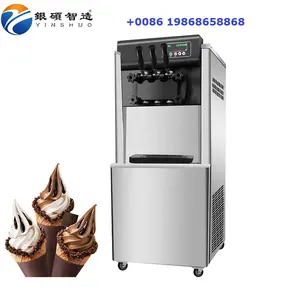 28-36L/H BQL-Y3000 2 kompresör paslanmaz çelik üç lezzet yumuşak hizmet dondurma makinesi fabrika fiyat