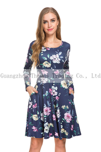 Otoño primavera ropa de mujer de talla grande vestido de cóctel de una pieza - Product Image 5