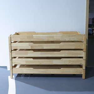 Letto Pieghevole per Bambini in Robusto Legno di Quercia, Comodo Letto a Castello per Soggiorno e Cameretta, per Bambini e Neonati - Product Image 3