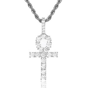 Collier pendentif croix plaqué or, bijoux personnalisés en argent sterling 925, avec diamant VVS et moissanite, motif Jésus - Product Image 6