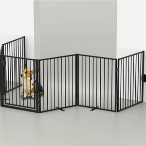 Puerta independiente para mascotas, valla plegable de madera para puertas, pasillos, escaleras y hogar, ideal para perros y cachorros - Product Image 1