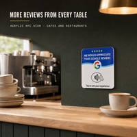 Plaque en acrylique NFC pour avis clients et réseaux sociaux – Idéale pour les hôtels et les réceptions