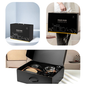 Pour Over Coffee Set 6 Pcs Portable Gift Box With Grinder For Home Use - Product Image 1