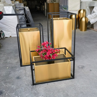 Grand pot de sol moderne en bronze pour la décoration intérieure et extérieure, élégant et durable, en acier inoxydable pour jardin