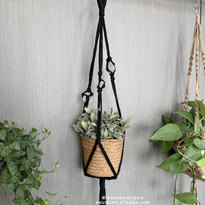 Bohème fait à la main coton tissé <span class=keywords><strong>macramé</strong></span> plante cintres <span class=keywords><strong>macramé</strong></span> porte-<span class=keywords><strong>Pot</strong></span> <span class=keywords><strong>macramé</strong></span> <span class=keywords><strong>suspendu</strong></span> porte-plante jardin cristal EH2504061 - Product Image 4