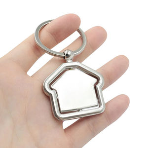 <span class=keywords><strong>Niya</strong></span>, venta al por mayor, sublimación de Metal, llavero con forma de casa en blanco, logotipo personalizado, llaveros de Casa de Metal - Product Image 4