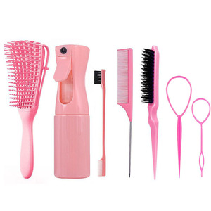 Kit d'outils de coiffure : peigne démêlant à huit dents, peigne à queue pointue pour volume, et vaporisateur - Product Image 4